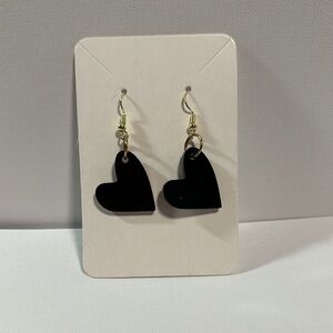 Black and Gold Heart Earrings with Minimalist Style